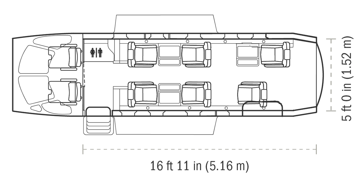 PC-12 seatmap 6 seat